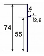 Скрытый плинтус 74 мм под штукатурку и шпаклевку Best Deal 2/74 , 2,5 м, Серебро . Анодированный алюминиевый фото №2