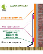 Плоский алюмінієвий плінтус 60 мм Best Deal 3/60 золото 2,5 м накладний  фото №4
