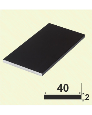 40*2. Алюминиевая полоса, крашенная «Черная» 3,0 м. фото
