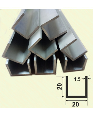 20*20*20*1,5. Алюминиевый швеллер, без покрытия 3,0 м. фото