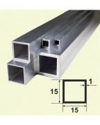 Алюминиевая квадратная труба 15*15*1 крашеная "Черная" 3,0 м. фото №2