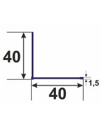 40*40*1,5. Алюминиевый уголок равносторонний, анод «Серебро» 3,0 м. фото №2