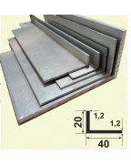 40*20*1,2. Алюминиевый уголок разносторонний, без покрытия 3,0 м. фото №1